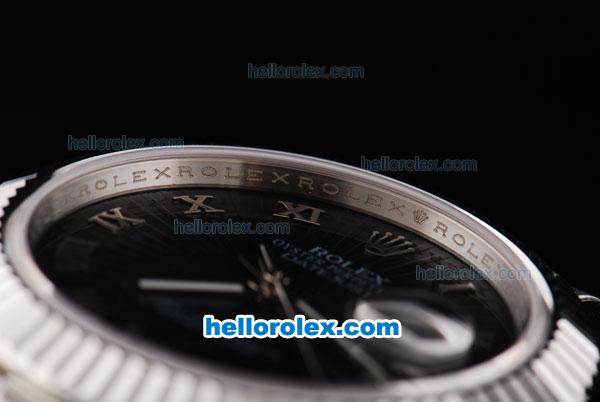 Rolex Datejust II Oyster Perpetual Automatic Movement Black Dial with Silver Rome Numeral Marker and SS Strap - Click Image to Close